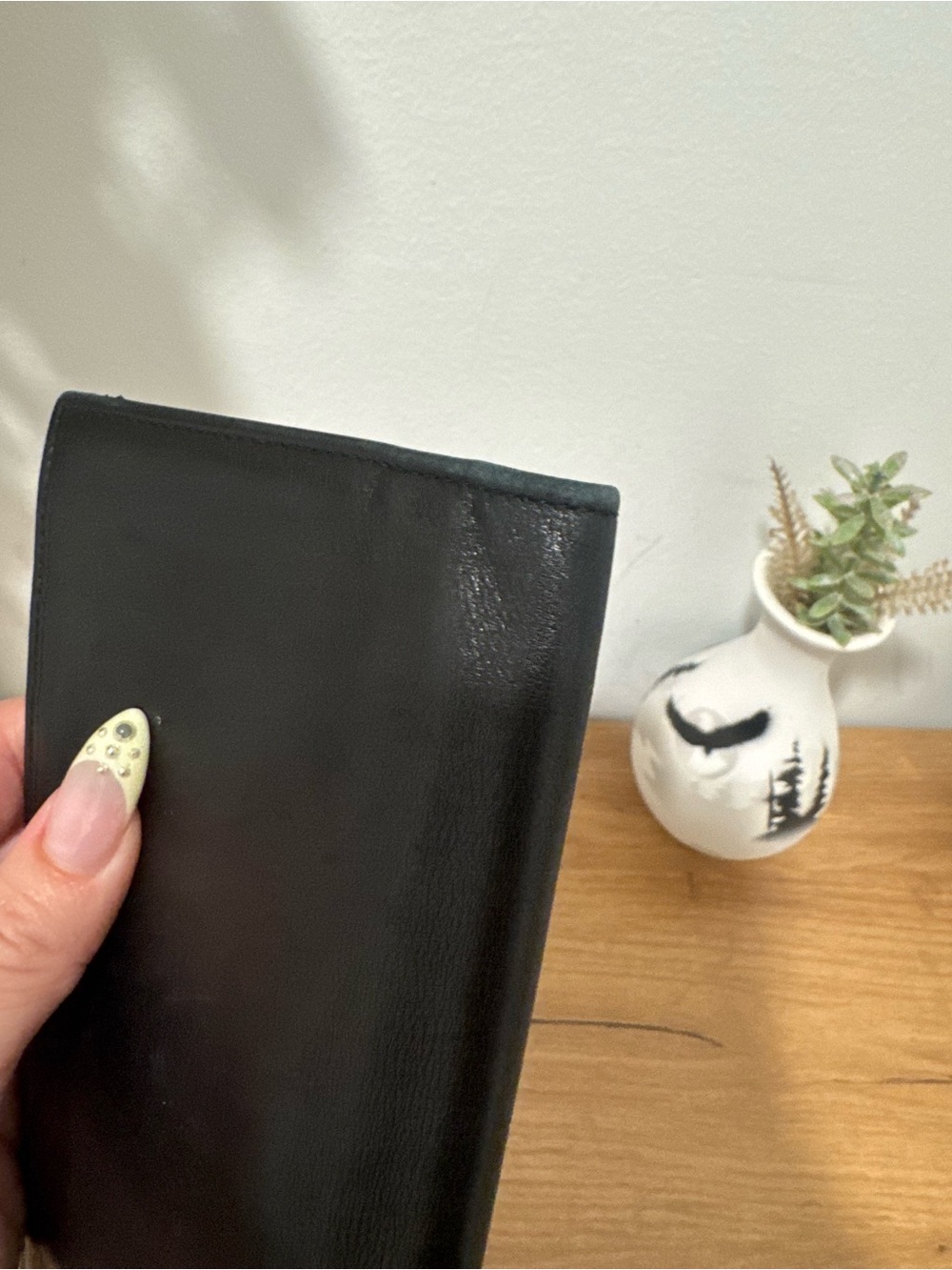 Vintage Gucci Black Leather Long Breast Pocket Wallet - Slim Billfold - Picture 9 of 13